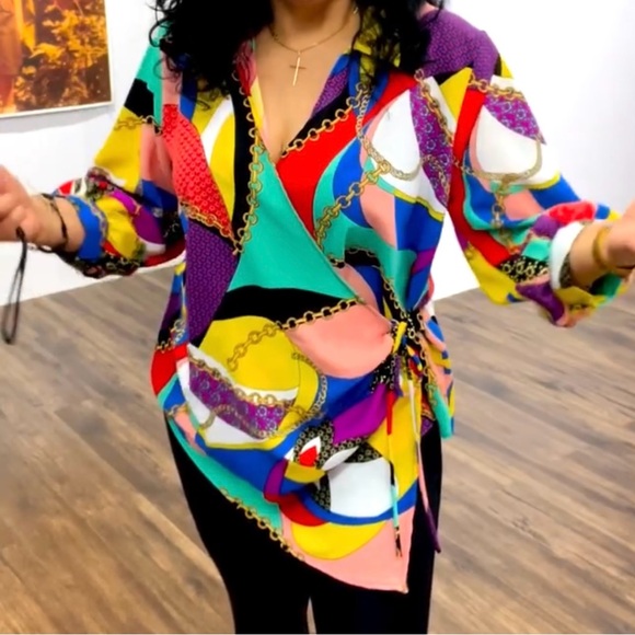 Colorful wrap shirt - Picture 5 of 5